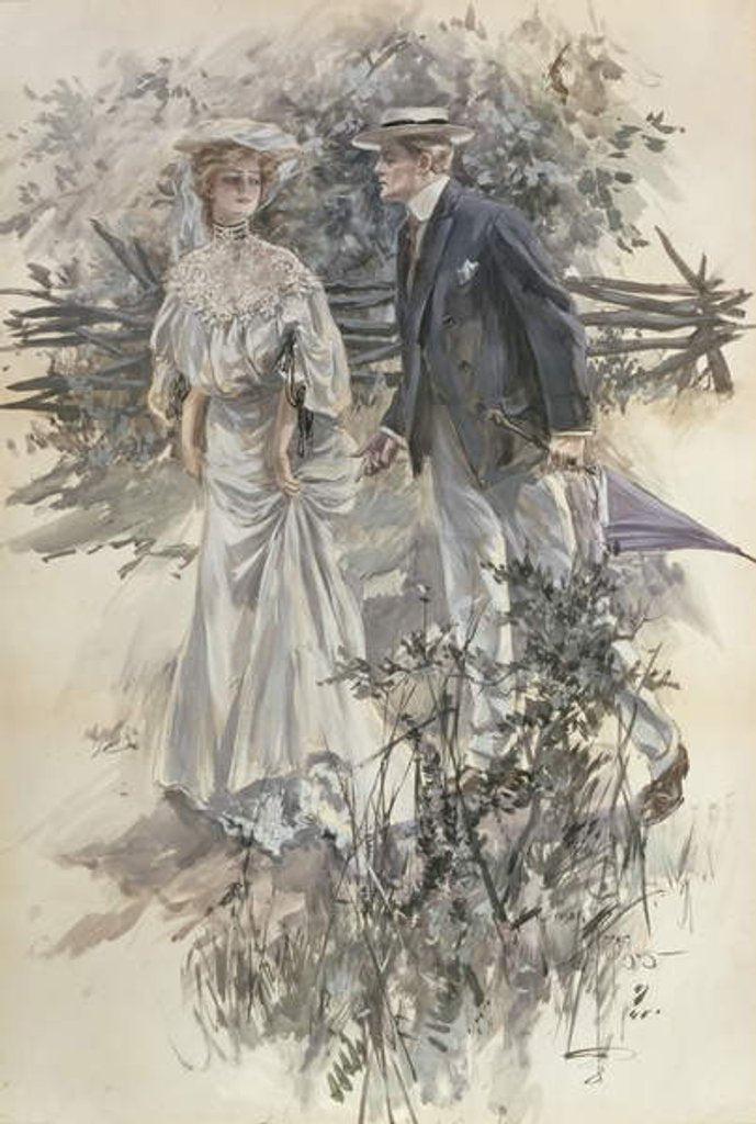 Detail of The Garden Walk by Harrison Fisher