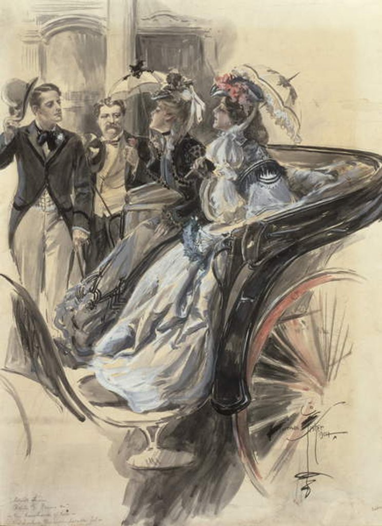 Detail of Carriage Ride, 1904 by Harrison Fisher