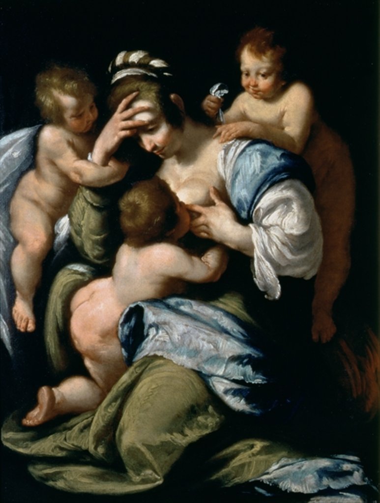 Detail of Charity by Bernardo Strozzi