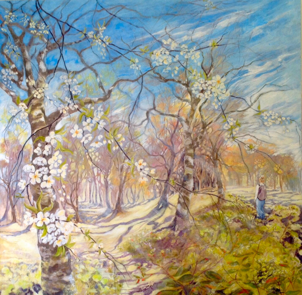 Detail of Walking through the blossom, 2017 by Mary Smith