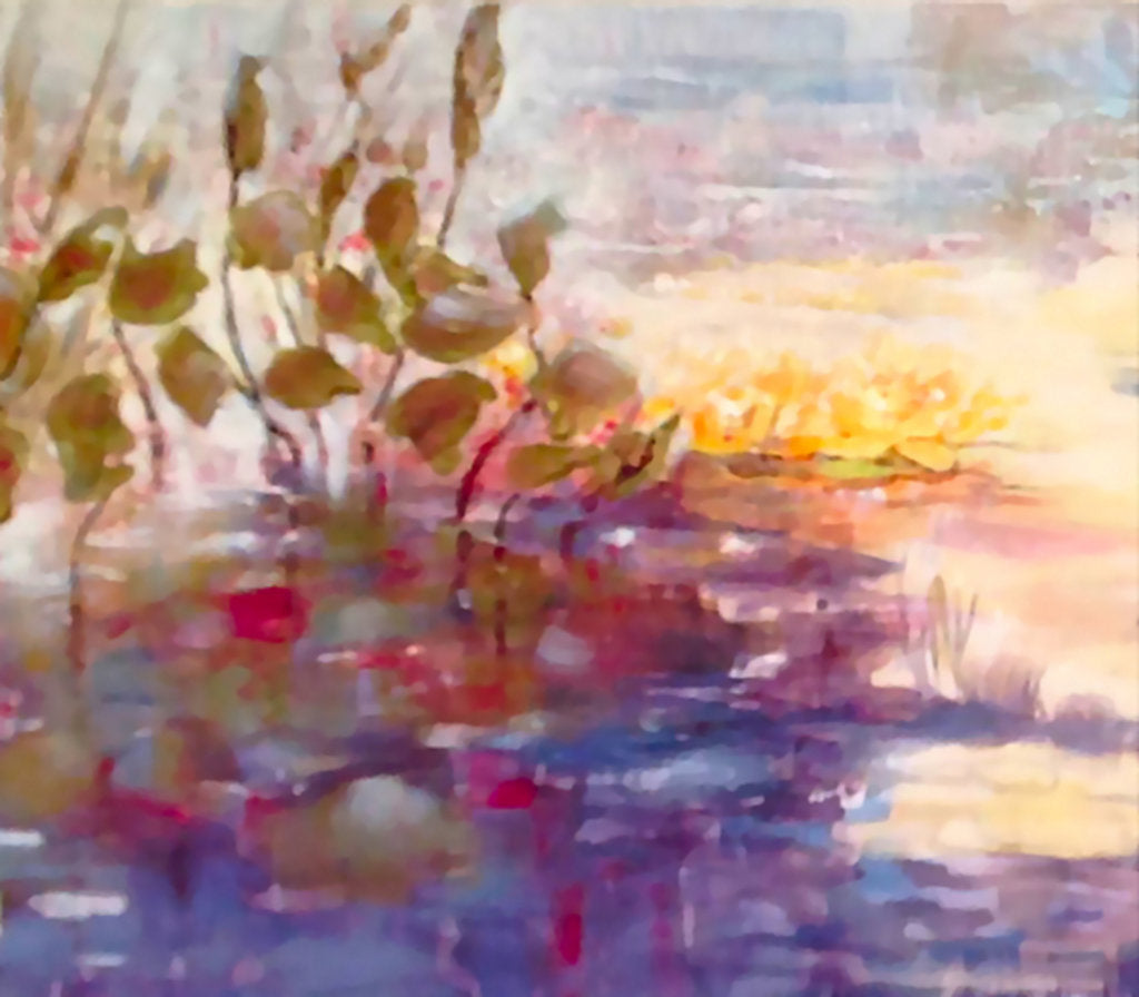 Detail of gold and pink reflections, 2014 by Mary Smith