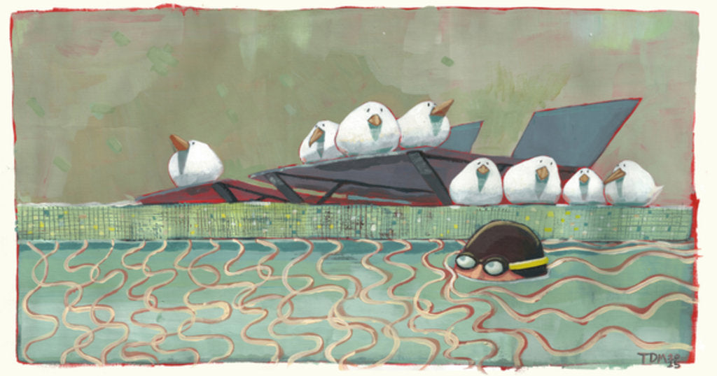 Detail of Pool Birds, 2015 by Thomas MacGregor