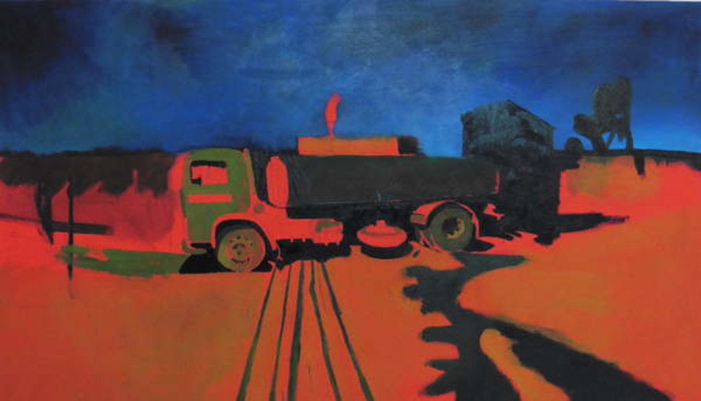 Detail of Bolivian Tanker underpainting, 2018 by Thomas MacGregor