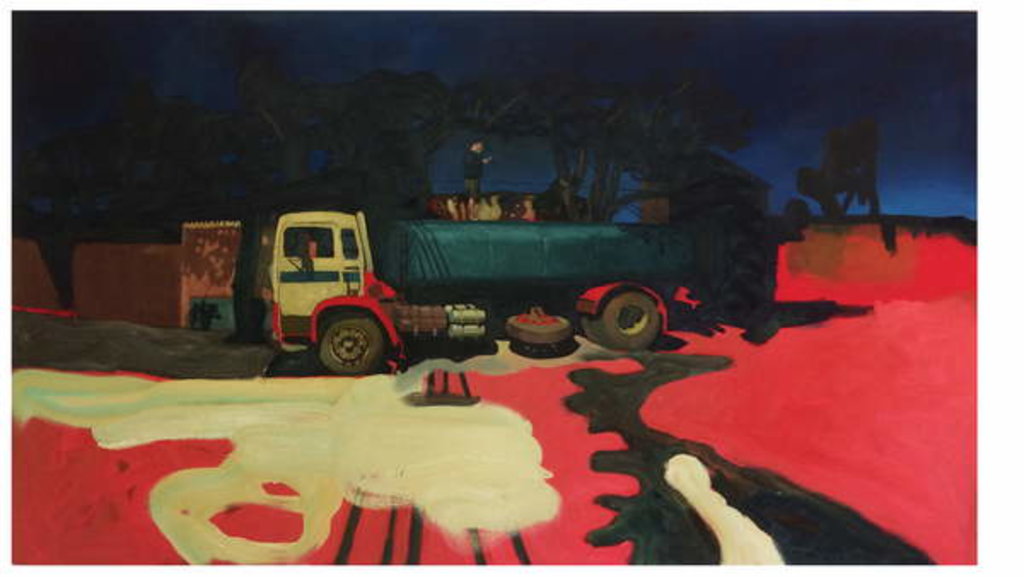 Detail of Bolivian Tanker underpainting #2, 2018 by Thomas MacGregor