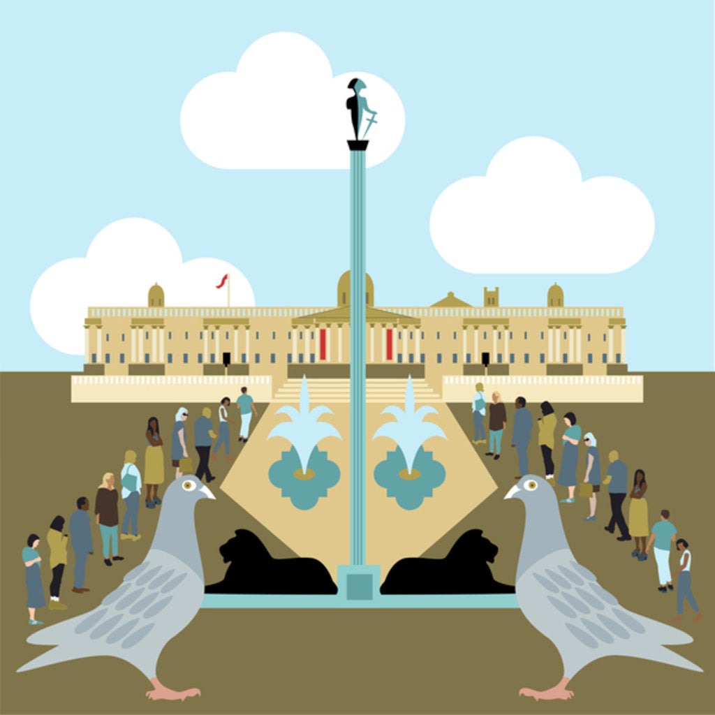 Detail of National Gallery, Trafalgar Square, 2017 by Claire Huntley