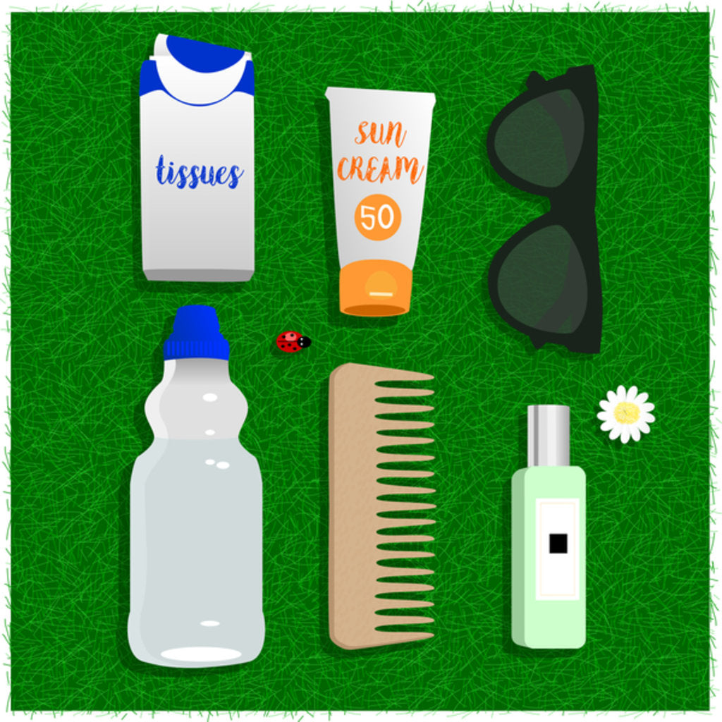 Detail of Summer Essentials, 2017 by Claire Huntley