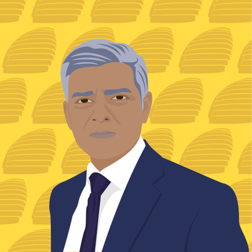 Detail of Sadiq Khan, Mayor of London, 2017 by Claire Huntley