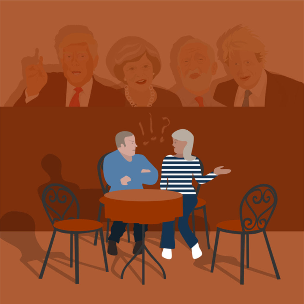 Detail of Cafe Debate, 2017 by Claire Huntley