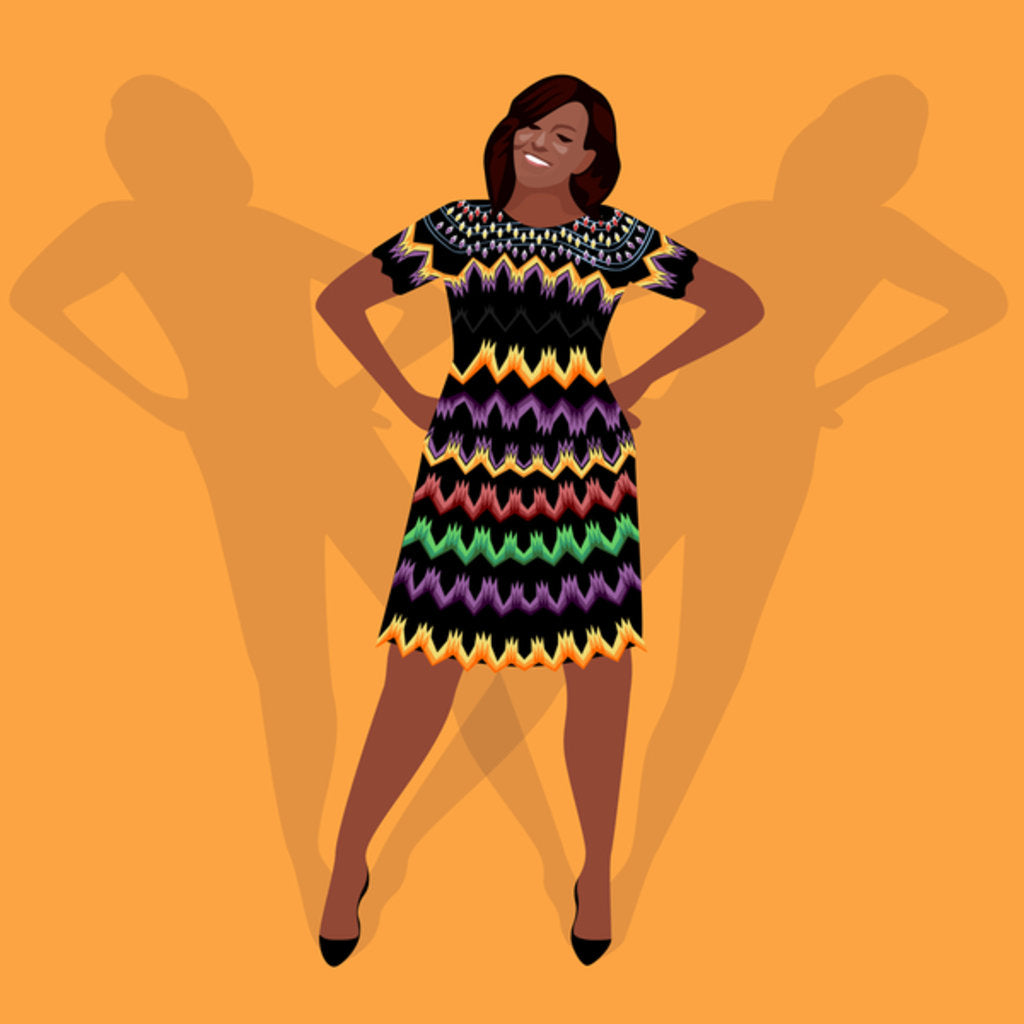 Detail of Portrait of Michelle Obama, 2017 by Claire Huntley