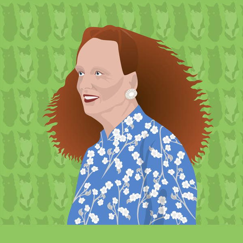 Detail of Portrait of Grace Coddington, Creative Director of US Vogue, 2017 by Claire Huntley