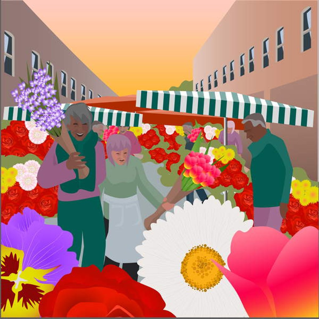 Detail of Flower Market at Columbia Road, 2017 by Claire Huntley