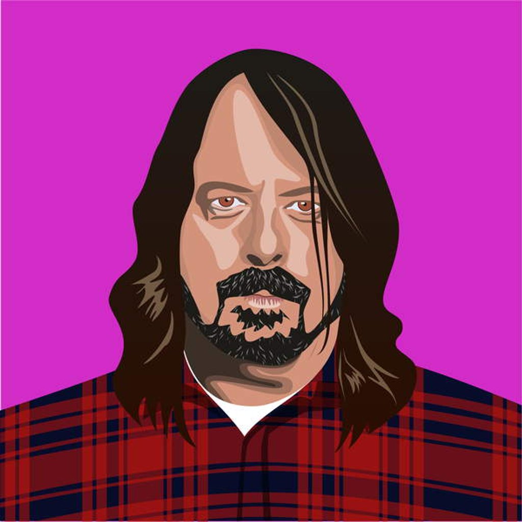 Detail of Portrait of Dave Grohl, 2017 by Claire Huntley
