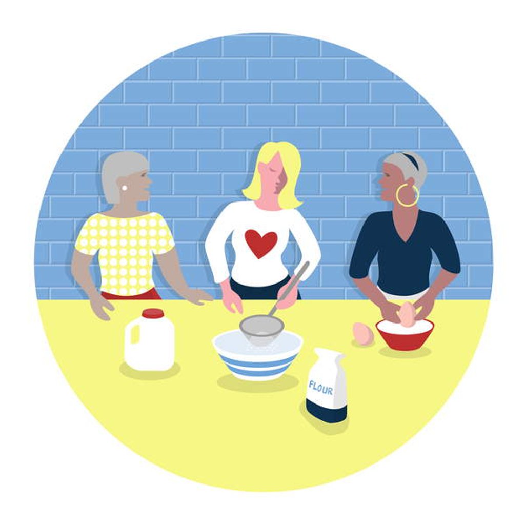 Detail of Baking Party, 2017 by Claire Huntley