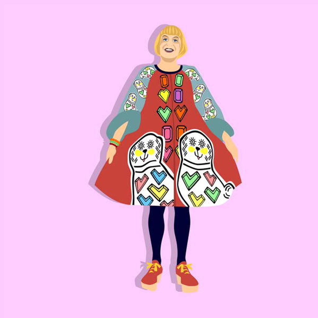 Detail of Portrait of Grayson Perry, 2018 by Claire Huntley