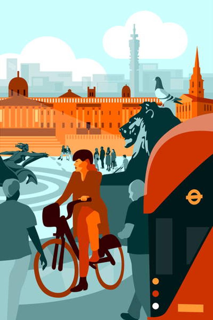 Detail of Trafalgar Square, London, 2018 by Claire Huntley