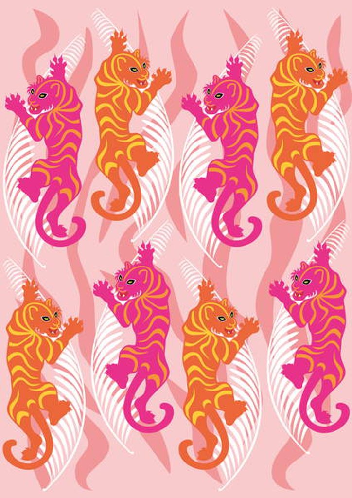 Detail of Hot Pink Tiger, 2019 by Claire Huntley