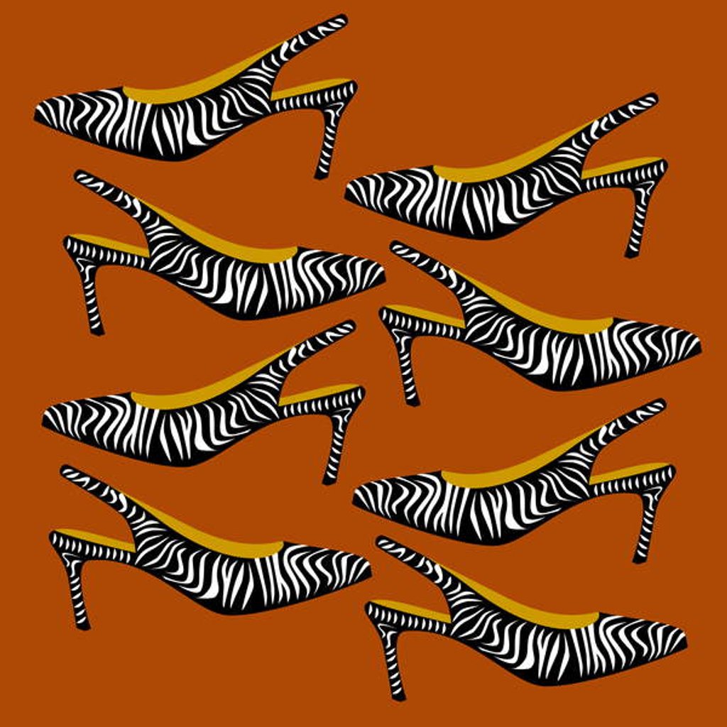 Detail of Zebra Slingbacks, 2019 by Claire Huntley