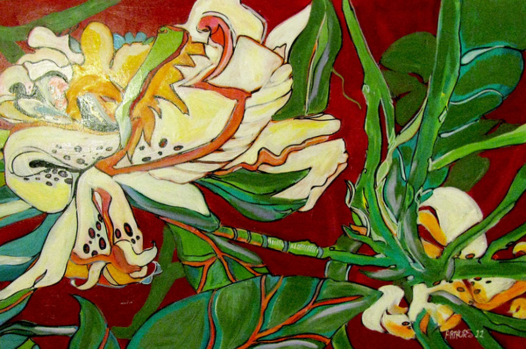 Detail of White Flower, 2016 by Linda Arthurs