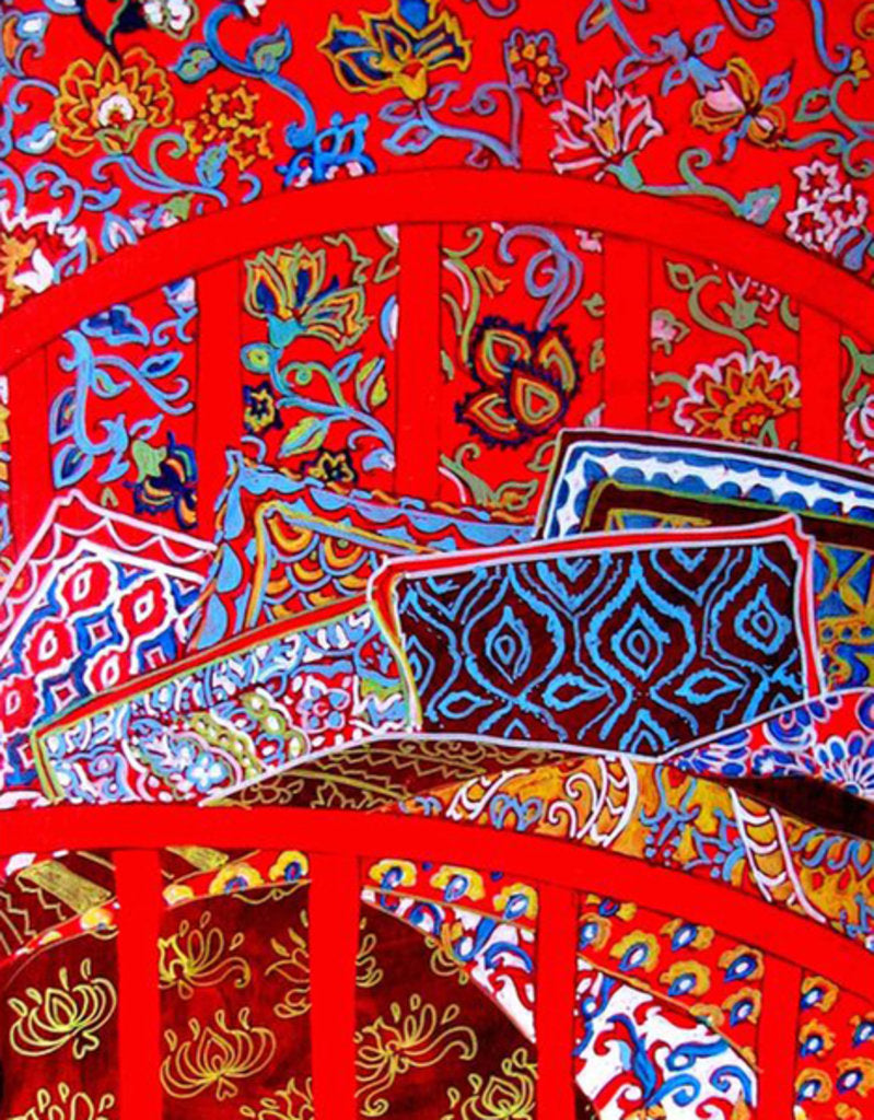 Detail of Bedtime with red, 2015 by Linda Arthurs