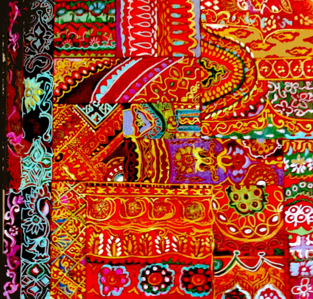 Detail of Kutch Embroidery, 2017 by Linda Arthurs