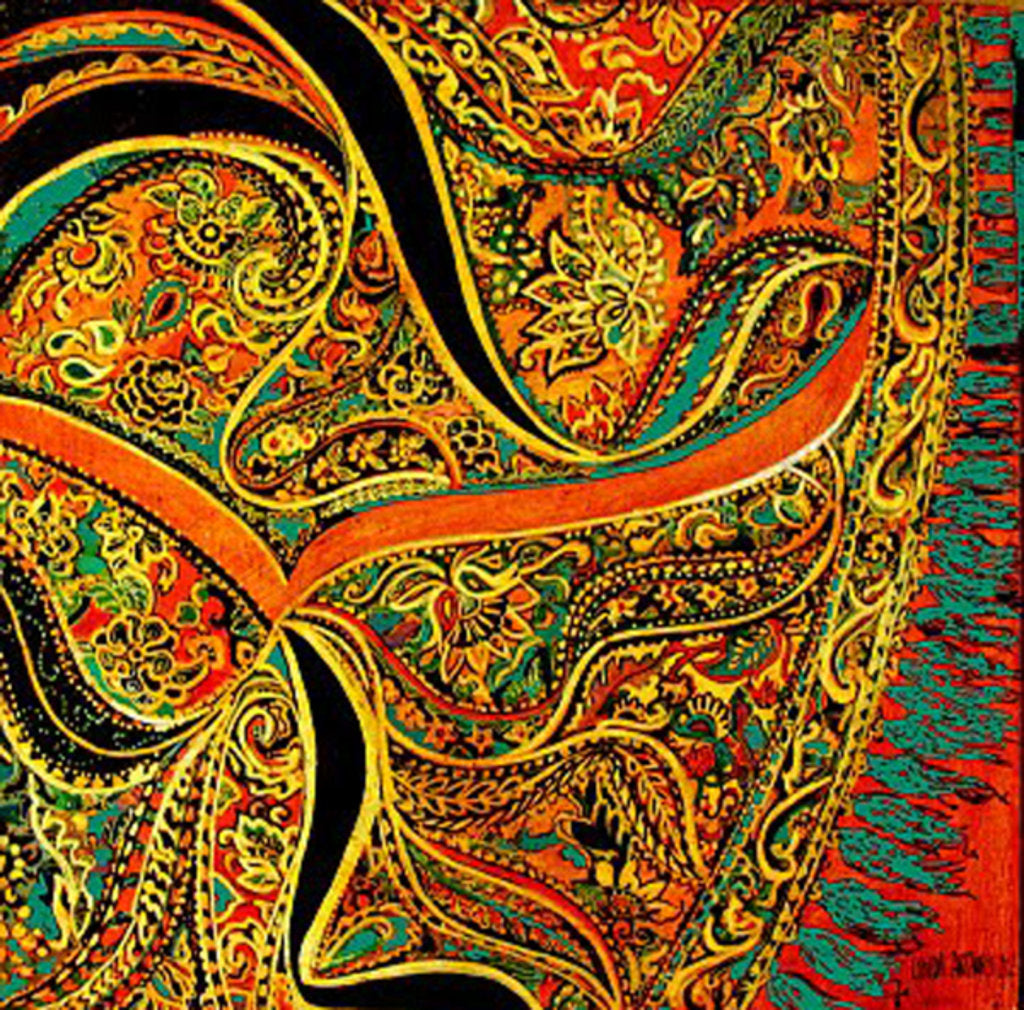 Detail of Piasley Scarf upclise, by Linda Arthurs