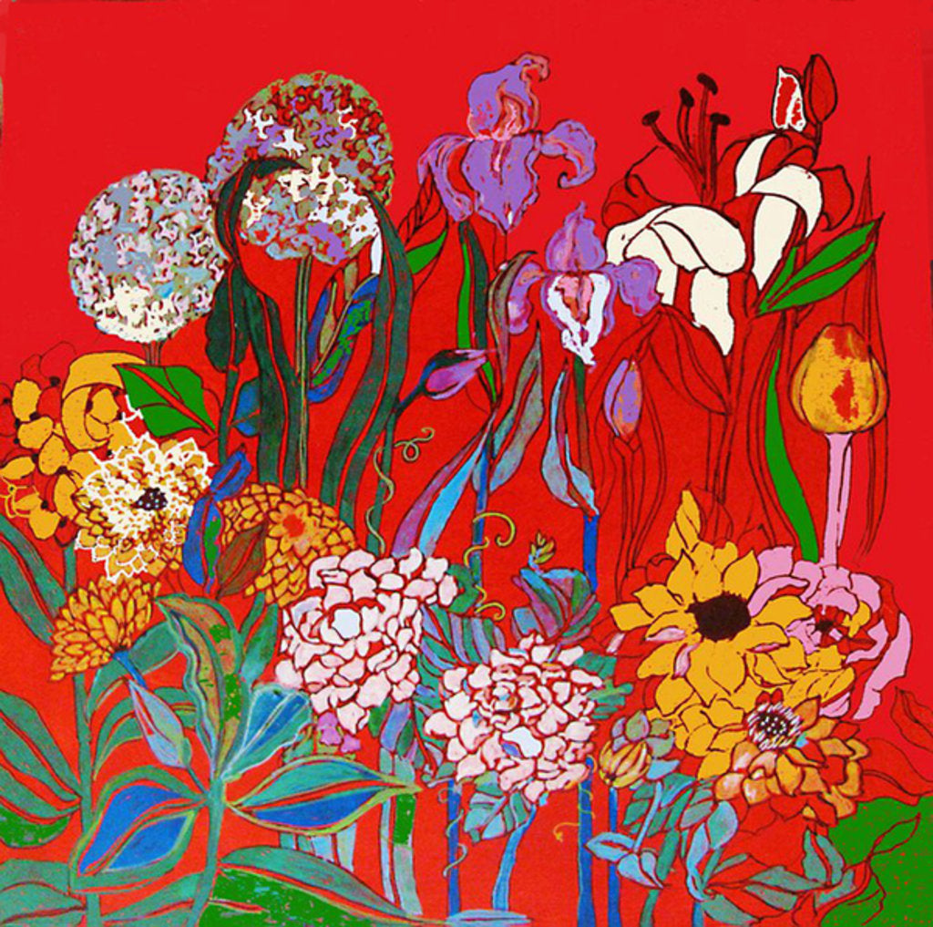 Detail of Flowers in Adiana's Garden, 2016 by Linda Arthurs