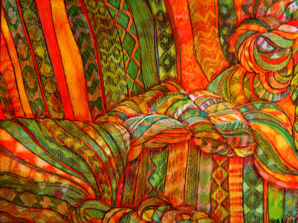 Detail of Textile Portrait, 2015 by Linda Arthurs