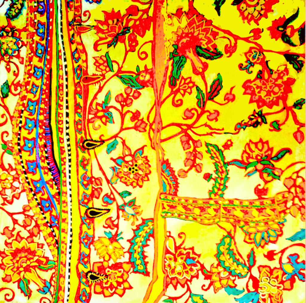Detail of Man's shirt embroidered India, 2015 by Linda Arthurs