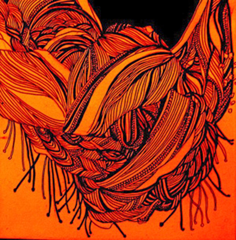 Detail of Rust Scarf, 2016 by Linda Arthurs