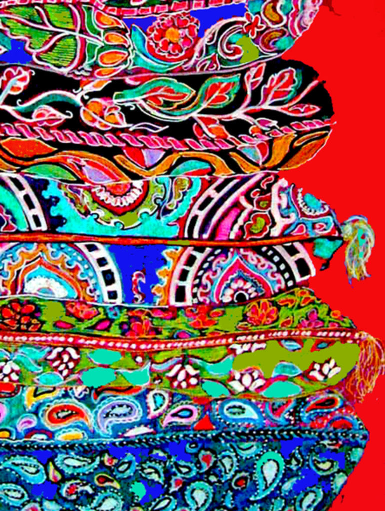 Detail of Pile of Pillows two, 2015 by Linda Arthurs