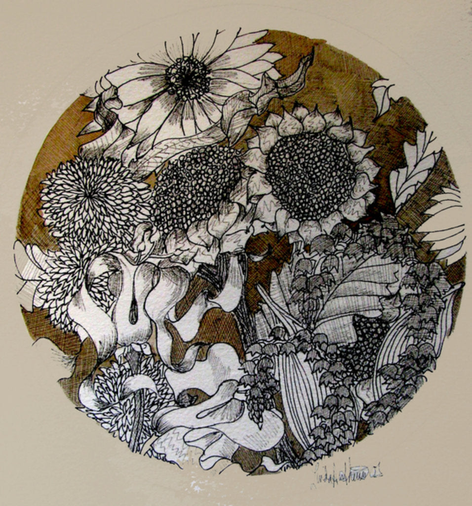 Detail of Ink drawing by Linda Arthurs