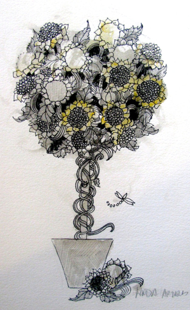 Detail of Sunflower arrangement, 2015 by Linda Arthurs
