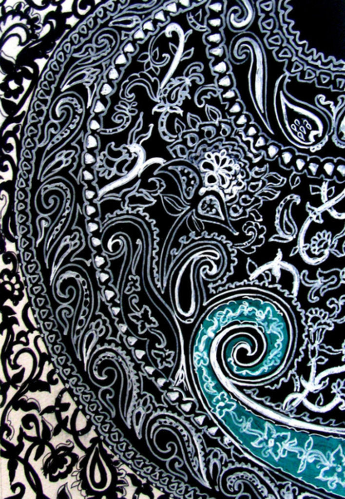 Detail of Paisley study, 2016 by Linda Arthurs