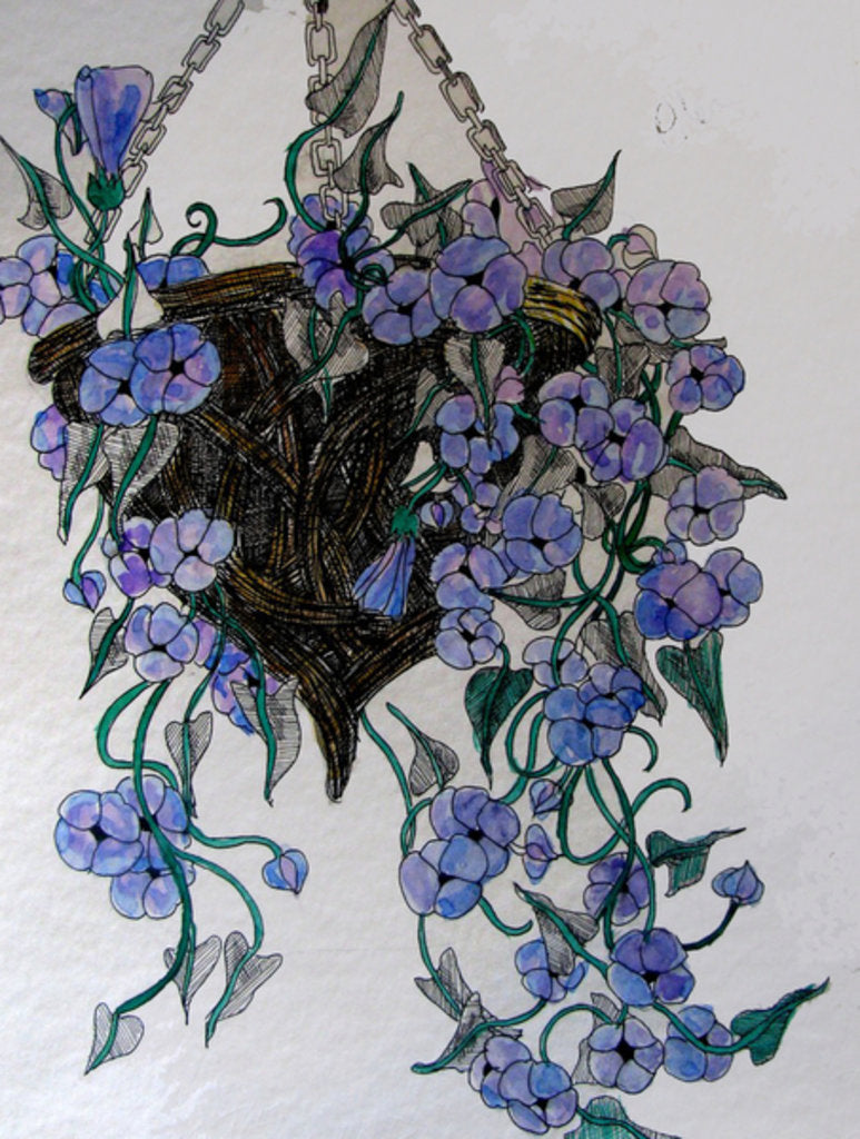 Detail of Hanging flowers, 2014 by Linda Arthurs