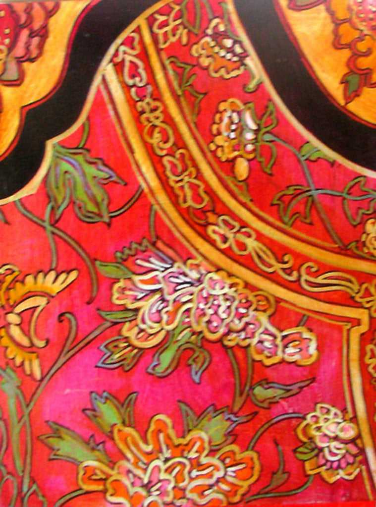 Detail of Chinese jacket front, 2012 by Linda Arthurs