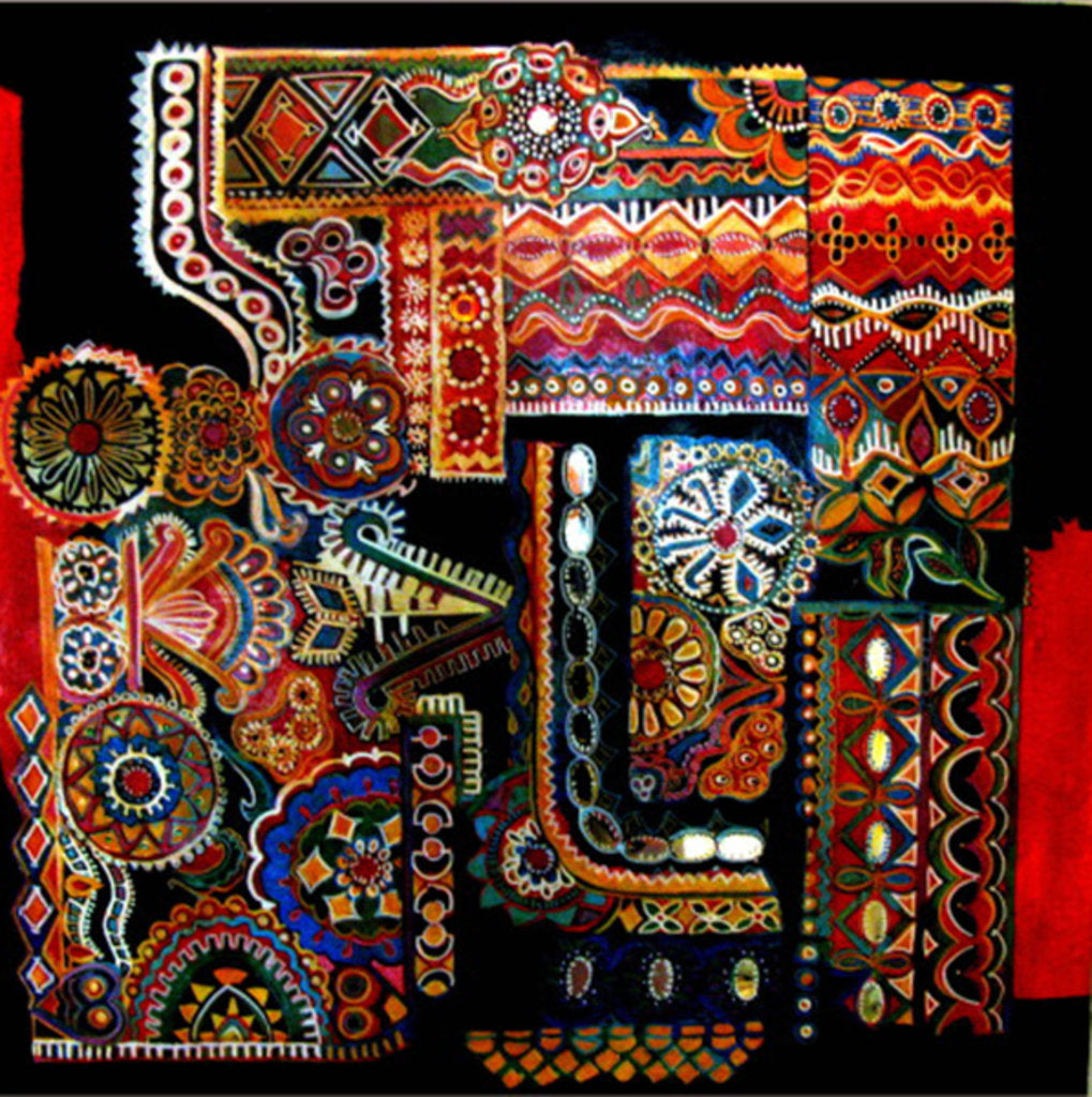 Detail of Tribal designs, 2014 by Linda Arthurs