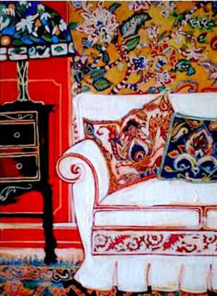 Detail of White couch, 2015 by Linda Arthurs