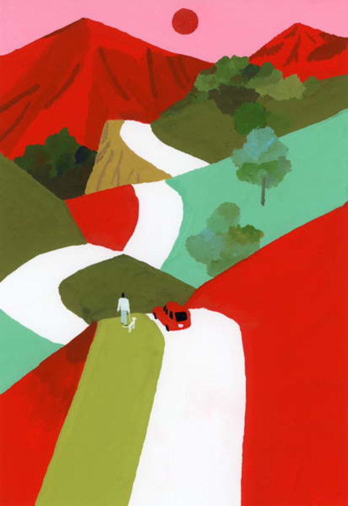Detail of Red mountain path, 2017 by Hiroyuki Izutsu