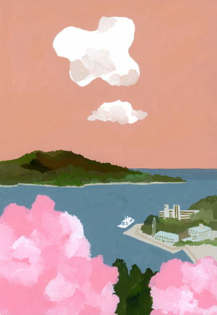 Detail of Cherry blossoms and harbors, 2017 by Hiroyuki Izutsu