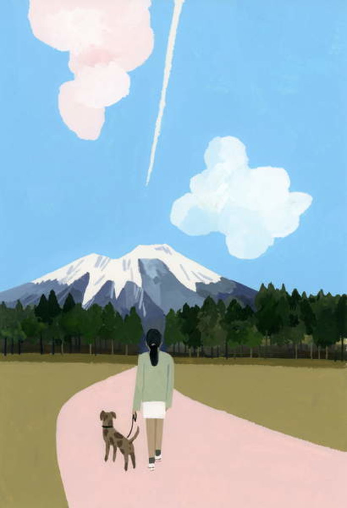 Detail of Walk with dog and airplane cloud, 2016 by Hiroyuki Izutsu