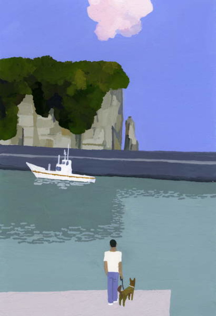 Detail of Pink clouds and fishing boats, 2016 by Hiroyuki Izutsu