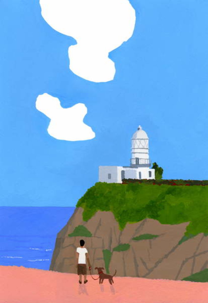 Detail of Lighthouse, dog and boys, 2016 by Hiroyuki Izutsu