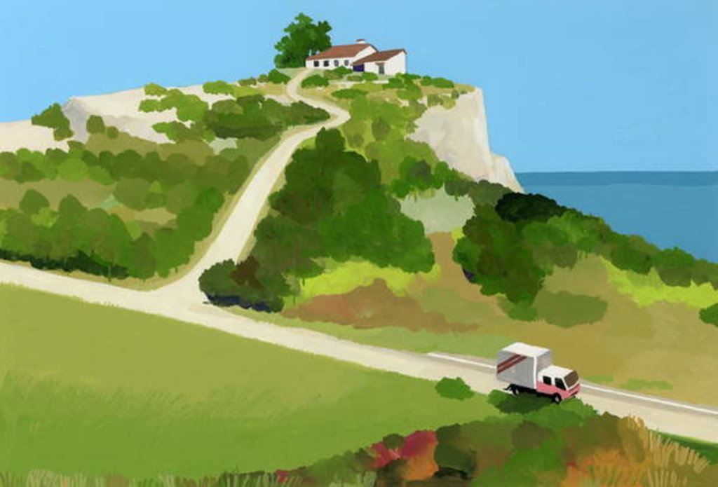 Detail of A moving truck runs on the coastal road, 2017 by Hiroyuki Izutsu