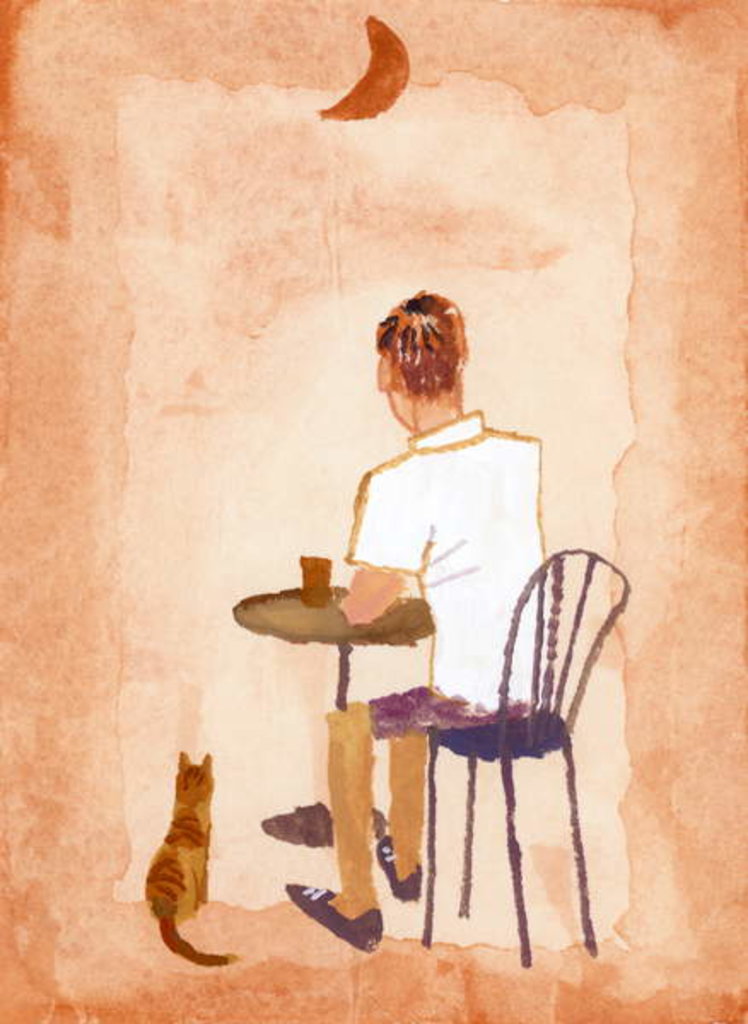 Detail of Drink coffee at the cafe while watching the moon, 2016 by Hiroyuki Izutsu