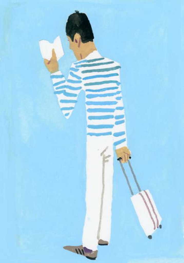 Detail of A traveler looking at the timetable,2016 by Hiroyuki Izutsu