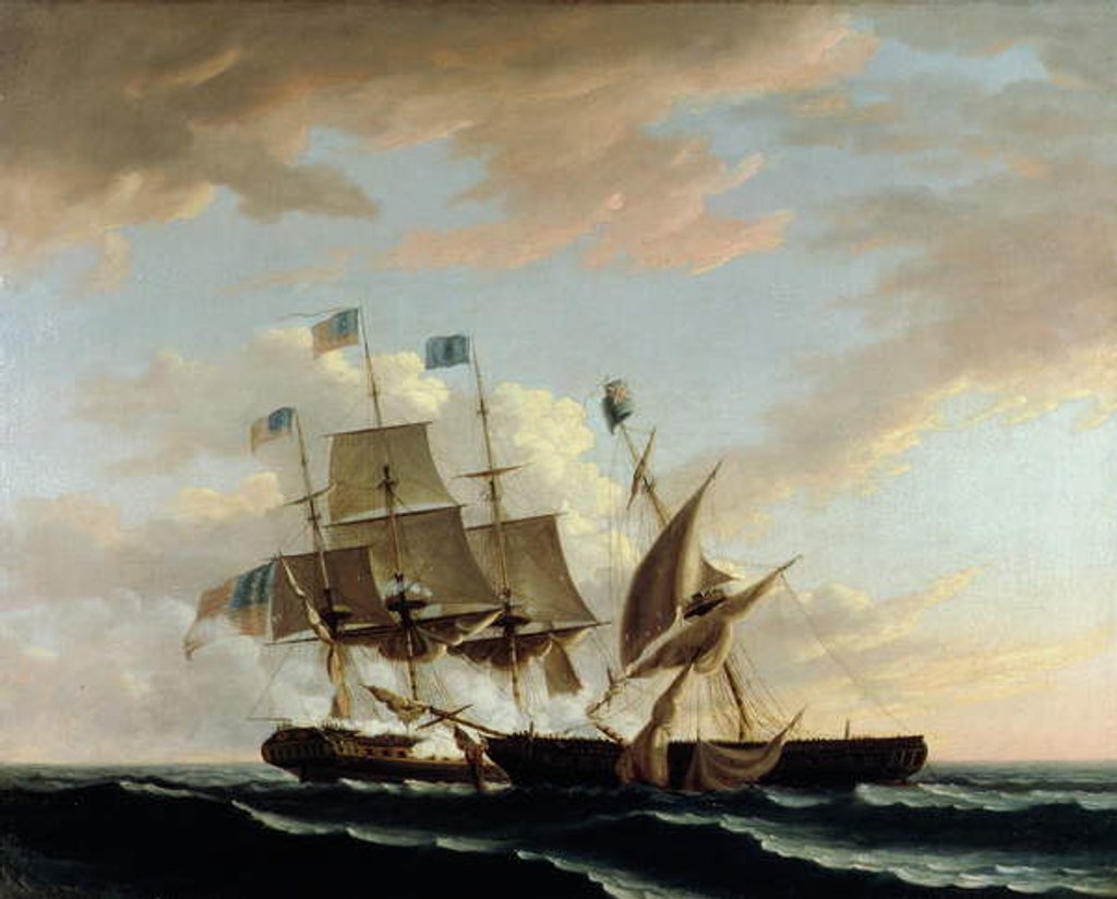 Detail of The 'Constitution' and the 'Guerriere' by Thomas Birch