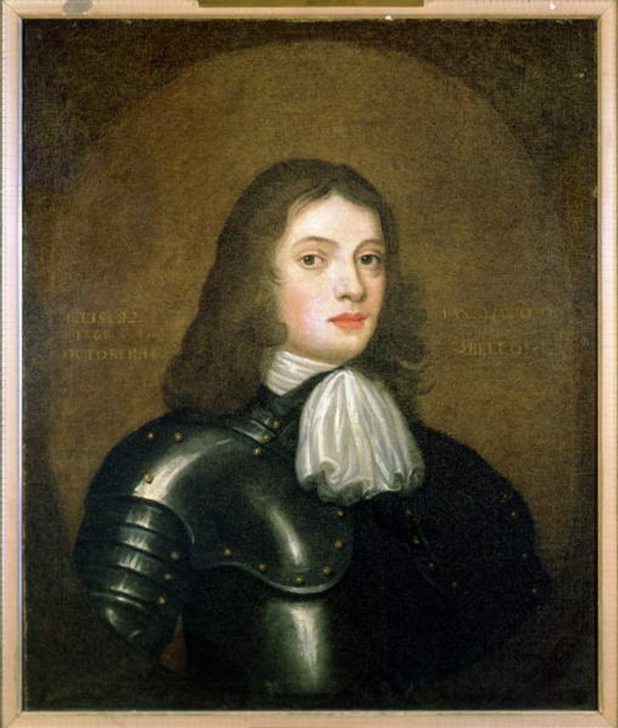 Detail of William Penn in Armour, aged 22, 1666 by English School