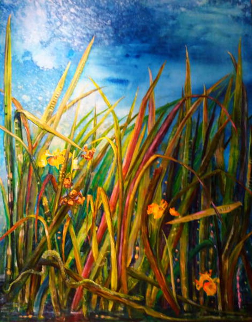 Detail of wild iris water snake, 2017 by jocasta shakespeare