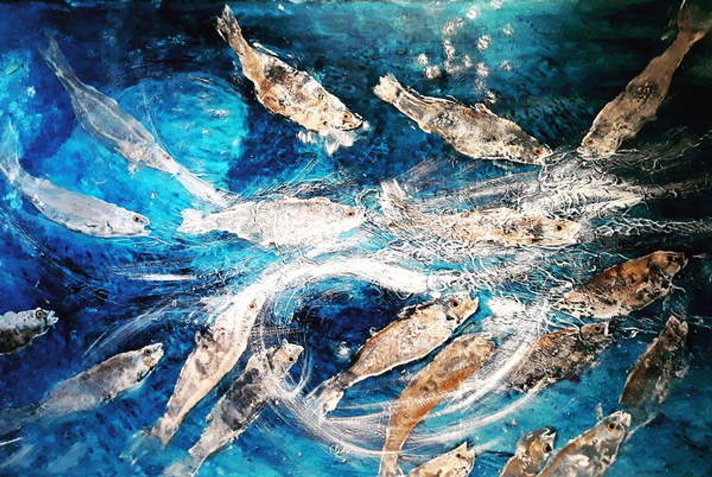 Detail of Seabass, 2019 by jocasta shakespeare