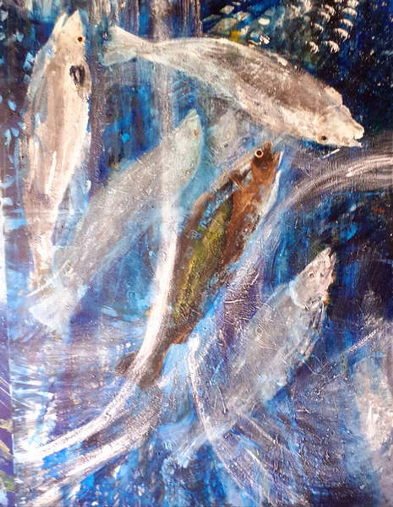 Detail of Salmon Dance, 2019 by jocasta shakespeare